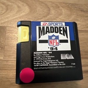 Vintage Sega Genesis Madden NFL '94 Game CARTRIDGE ONLY EA Sports